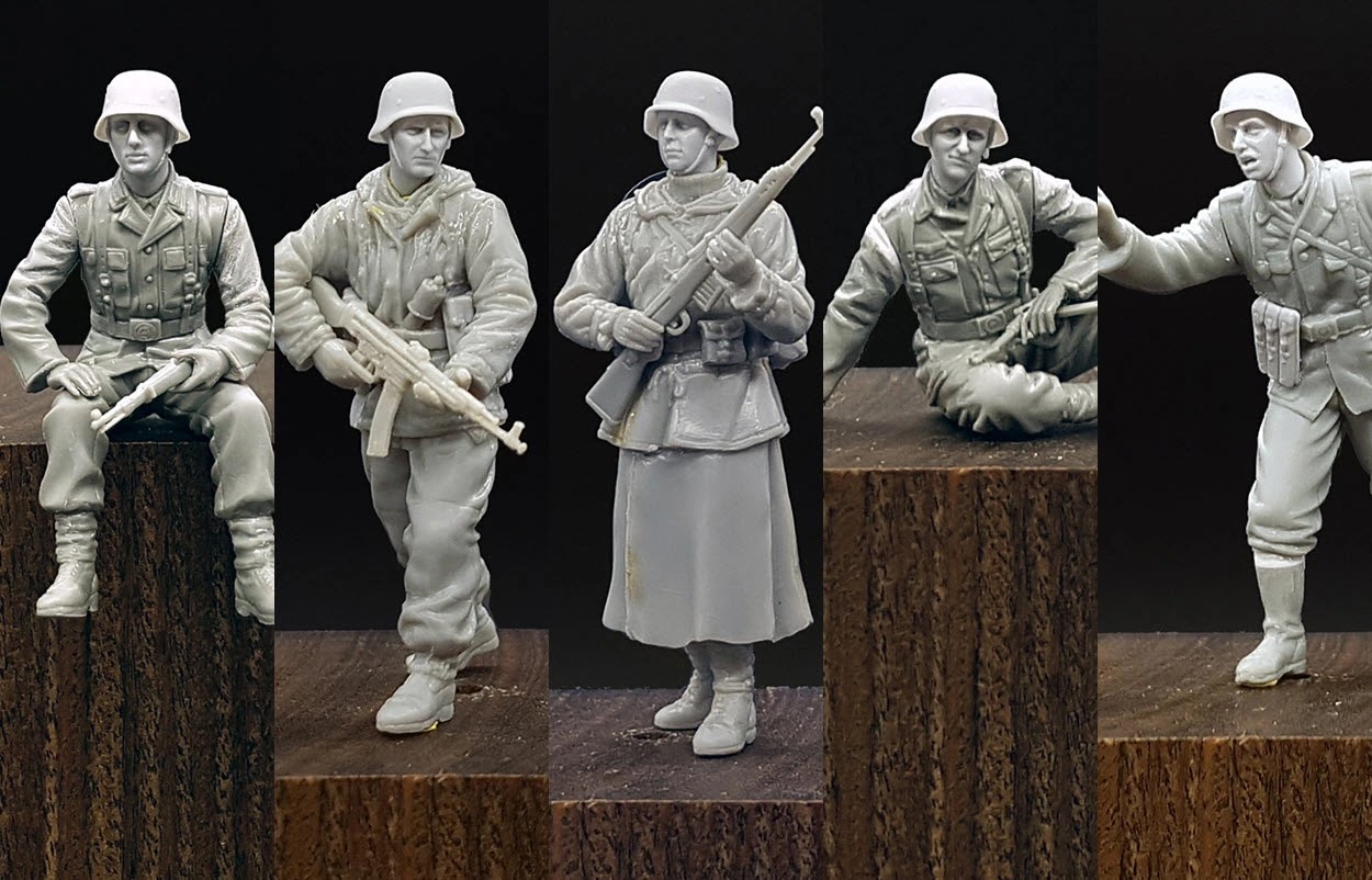 German M35-M40 Helmet Heads and Figures